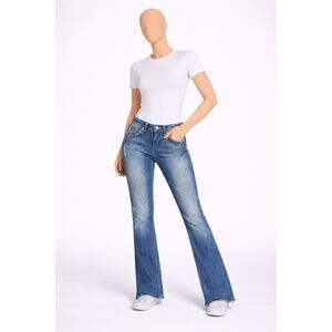 Miss Me Bootcut Jeans Womens 28x31 Bling Studded Flap Y2K Medium Wash bling